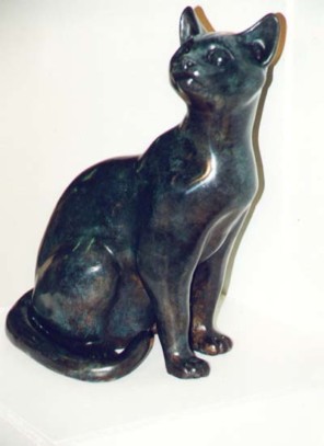 Sitting Cat Bronze Sculpture