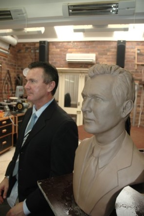 Finished clay sculpture of Wayne Sharpe, founder of Barter Card Australia Finished clay sculpture of Wayne Sharpe, founder of Barter Card Australia