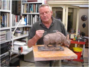 David Mackay Harrison at work on the clay model of the commissioned Rhino Bronze Sculpture for the International Association Of Endocrine Surgeons David Mackay Harrison at work on the clay model of the commissioned Rhino Bronze Sculpture for the International Association Of Endocrine Surgeons